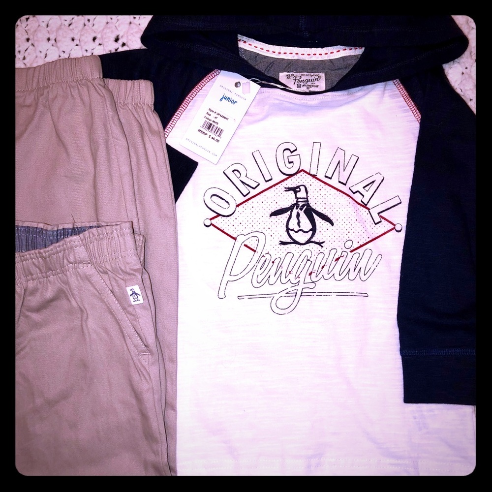 NWT. Boys 4T Original Penguin Shirt and Pant Set.